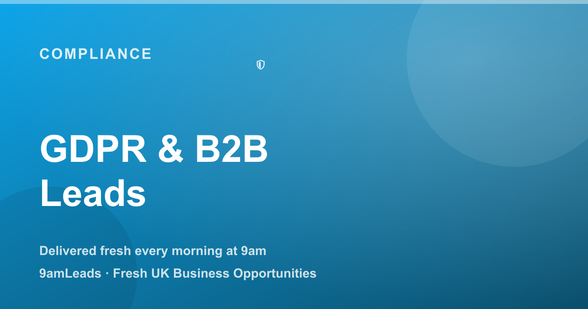 GDPR and B2B Leads: A Compliance Guide for UK Businesses