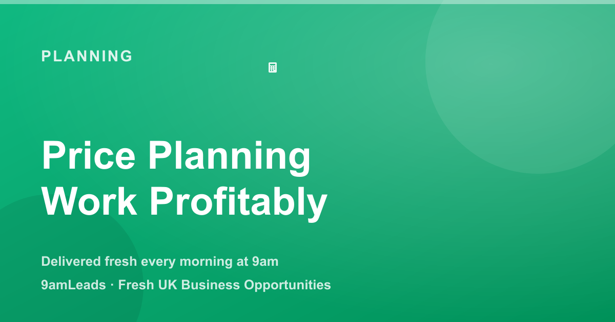 How to Price Planning Works Profitably: A Builder's Estimating Guide